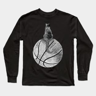 Black Cat and His Ball Long Sleeve T-Shirt